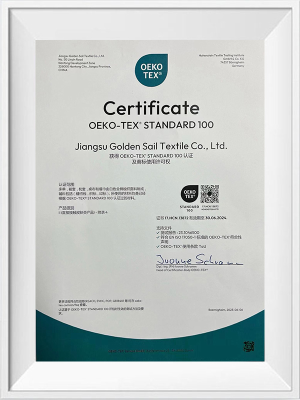 Certifikát oeko-tex standard 100